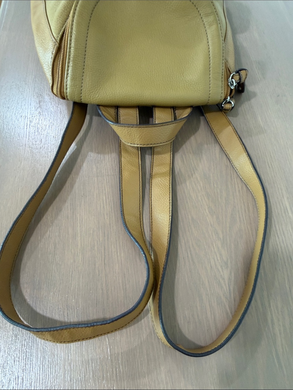 Tignanello Tan Pebble Leather Backpack - Picture 11 of 15